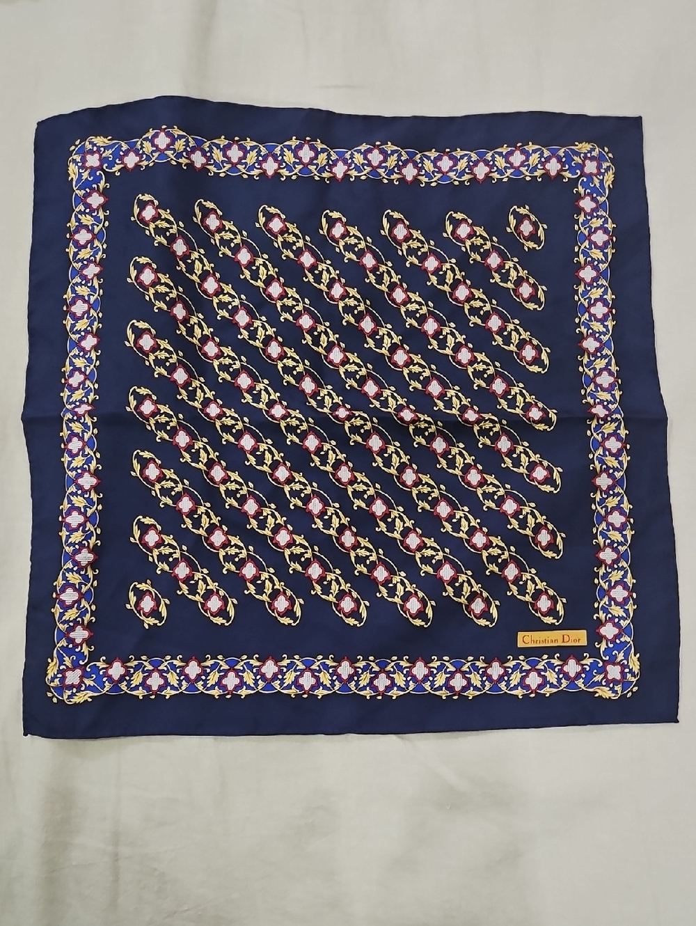 Dior Navy Silk Pocket Square